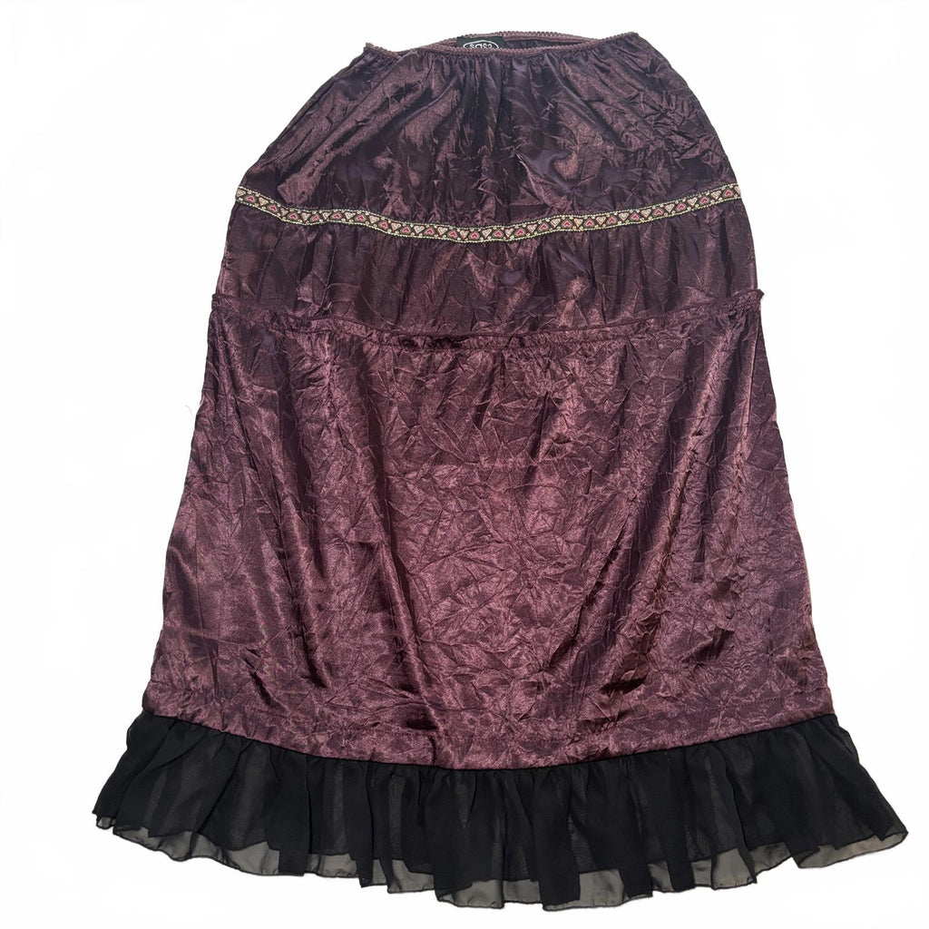 Sass Women's Purple Vintage Satin Skirt Size 10 Y2K Goth Style