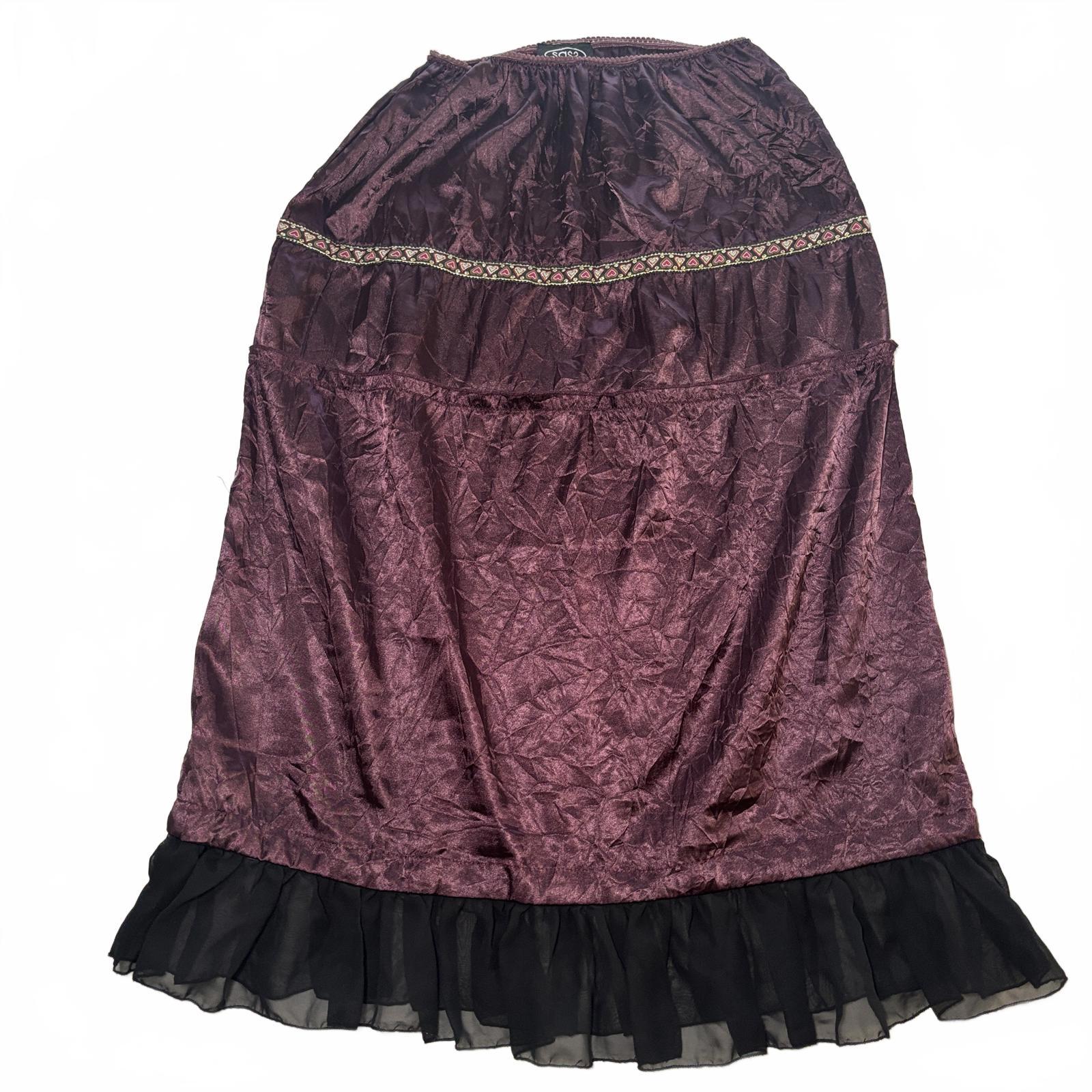 Sass Women's Purple Vintage Satin Skirt Size 10 Y2K Goth Style