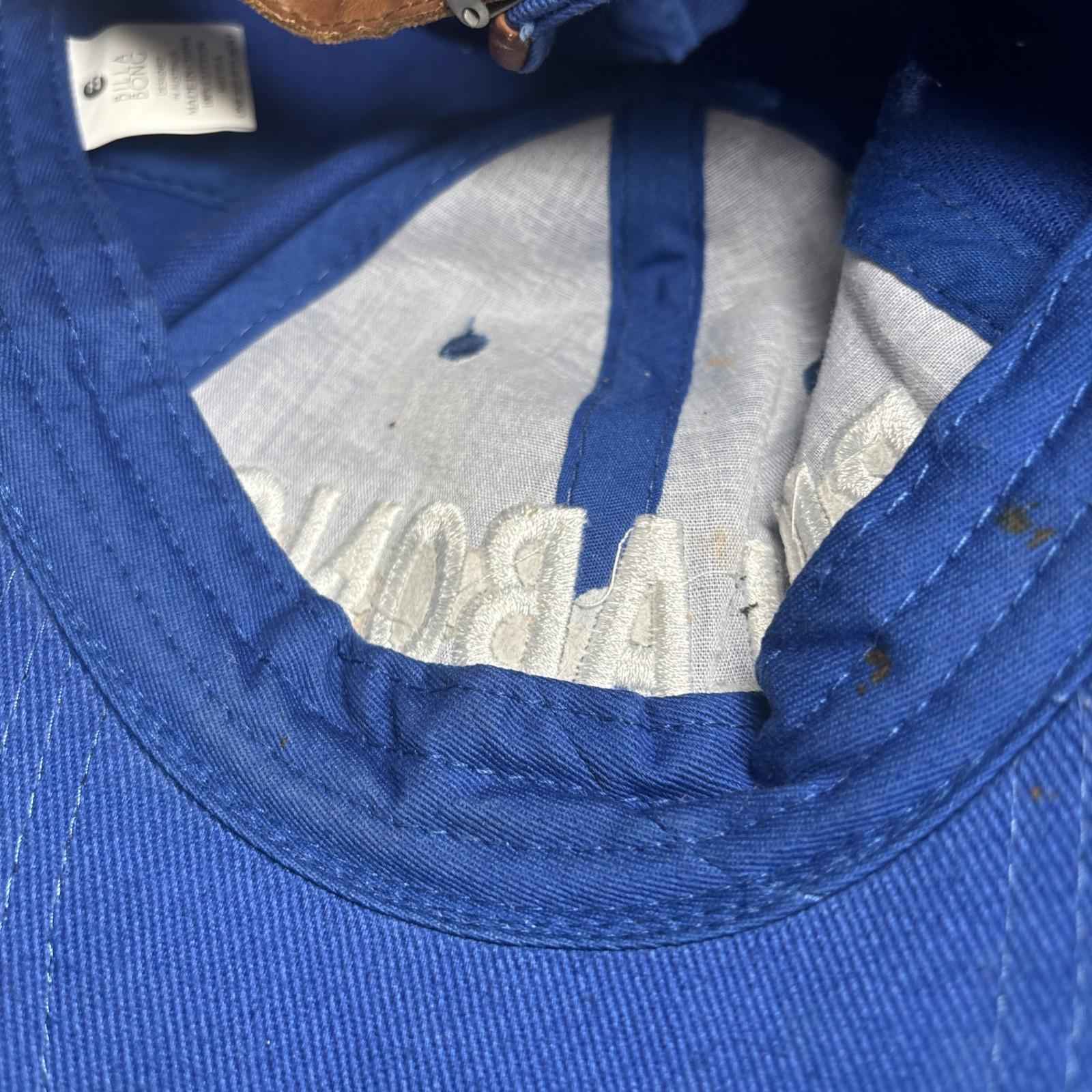 Billabong Vintage 6 Panel Adjust Cap Hat Spell Out Cotton Blue