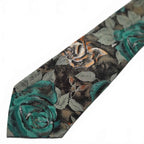 Qlenora Floral Pattern Men's Tie 100% Polyester