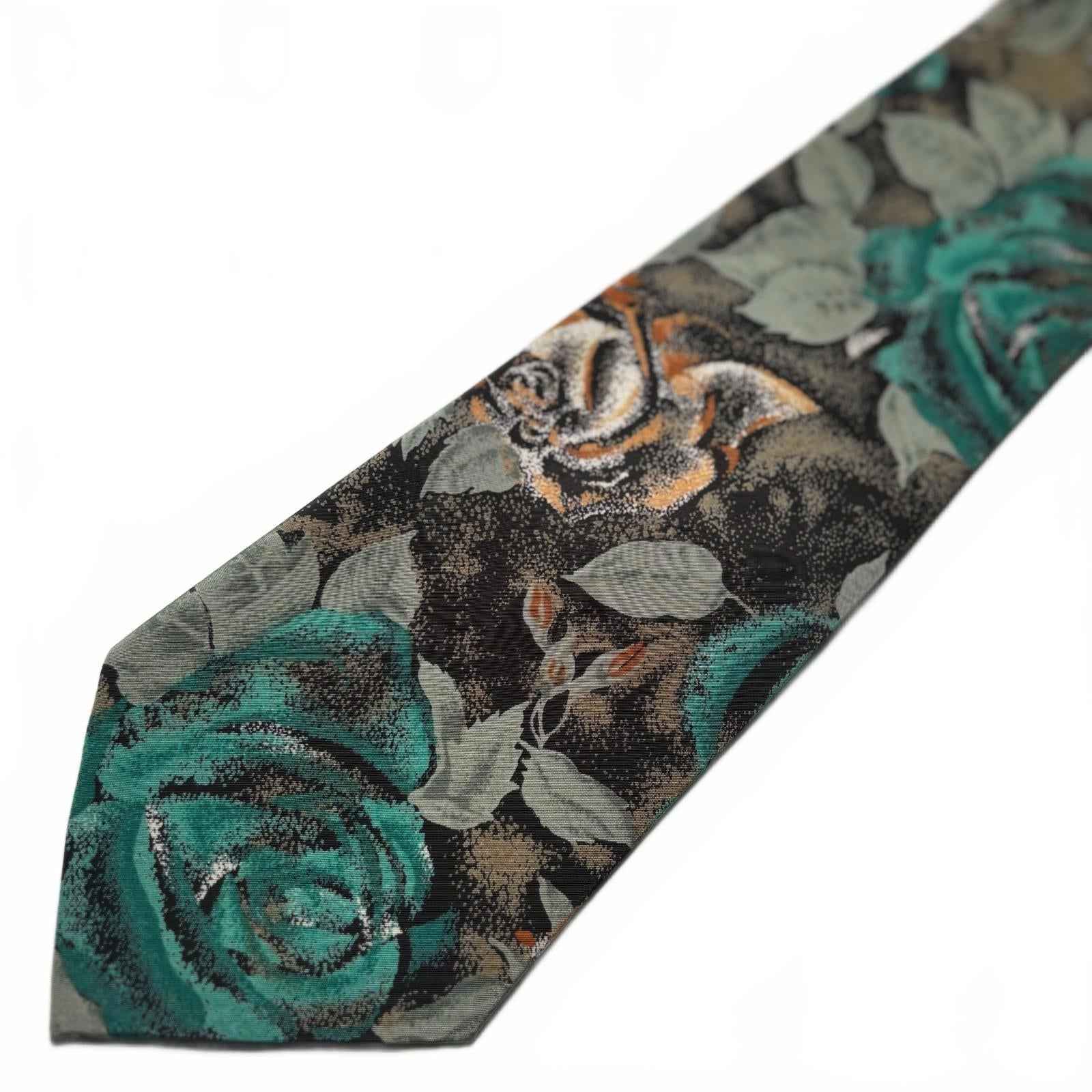 Qlenora Floral Pattern Men's Tie 100% Polyester