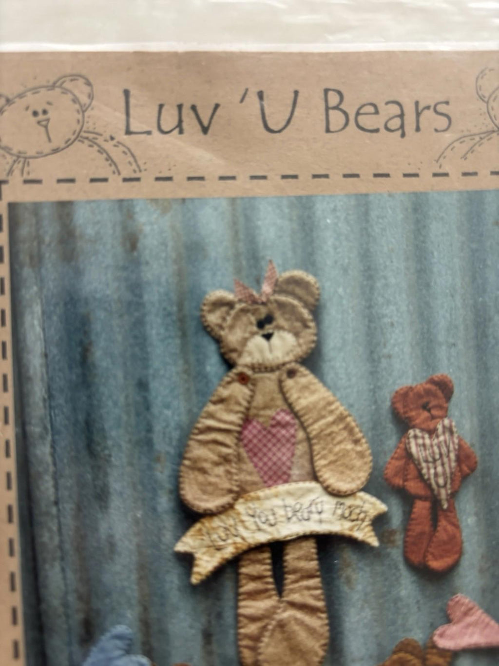 The Chook Shed - Luv u Bears Patchwork Wall Hanger Sew Pattern Vintage Craft - Come Sell Nearly Anything