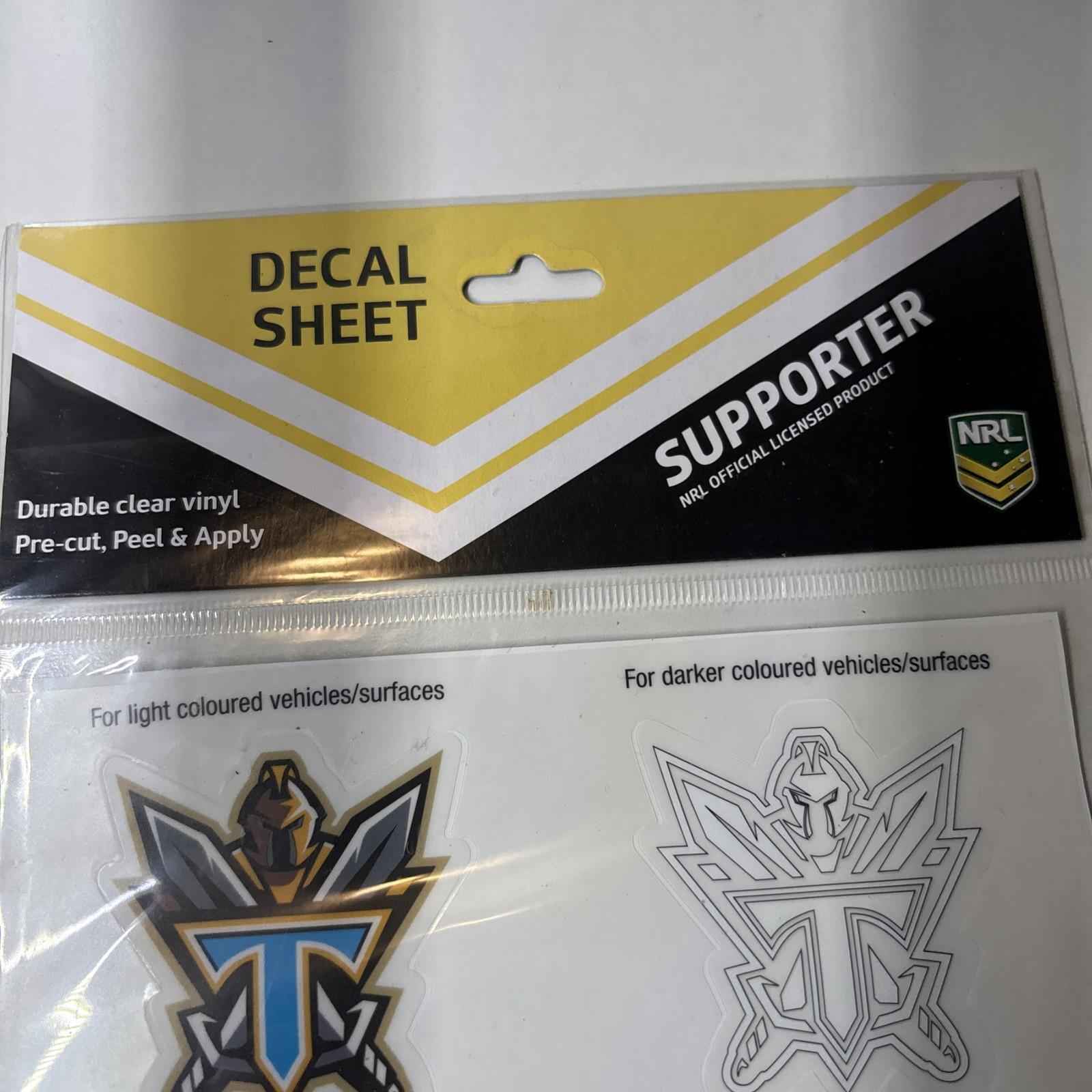 NRL Gold Coast Titans Team Logo UV Car Decal Sticker Sheet