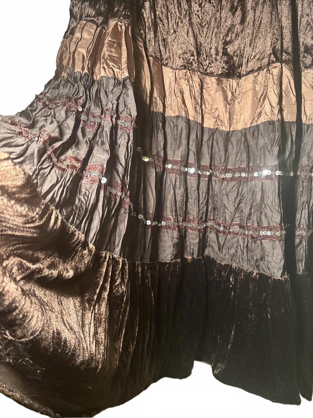 Layered Maxi Skirt  Roy In Multicolour Brown Shinny  Size 14 - Come Sell Nearly Anything