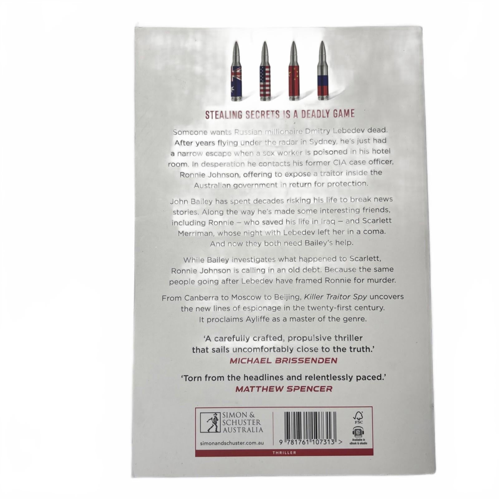 Killer Traitor Spy by Tim Ayliffe - Thriller Crime - Large Paperback Book - Come Sell Nearly Anything