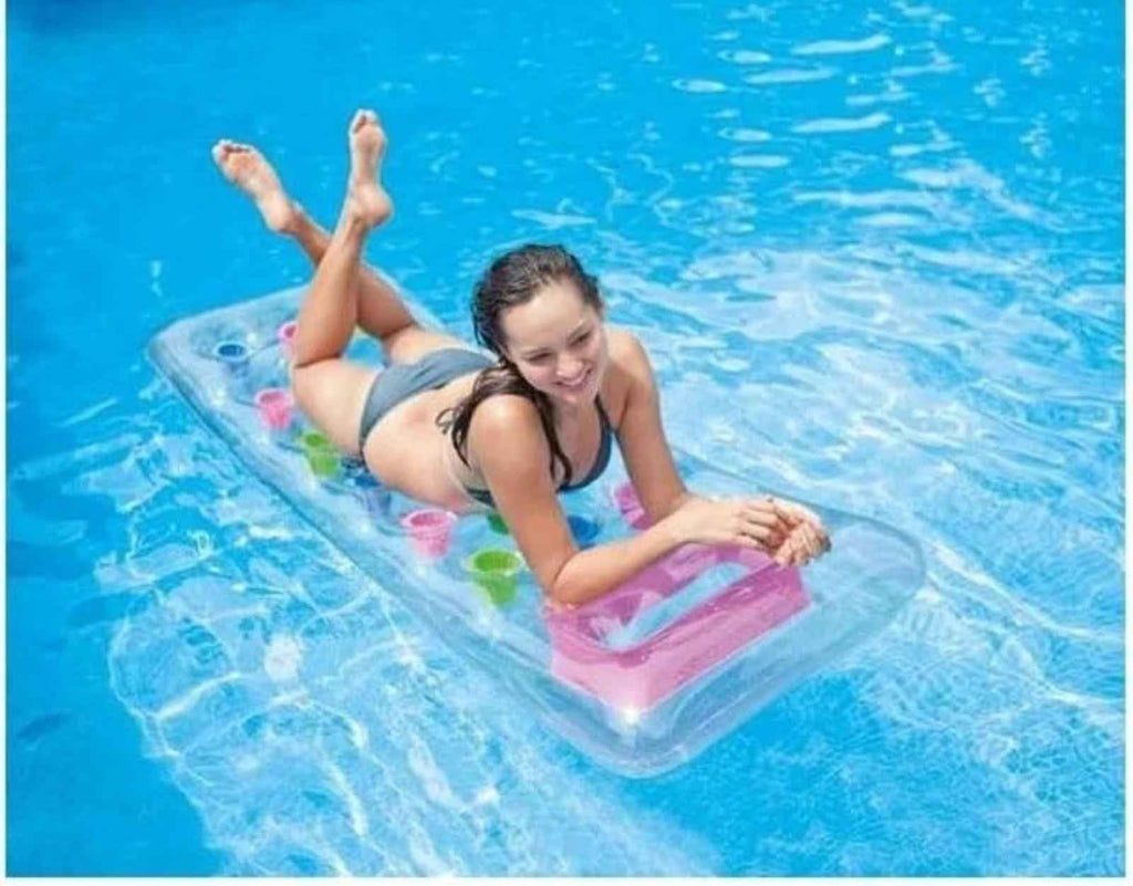 INTEX Transparent Float Bed Mat With Pillow VTG 188cm