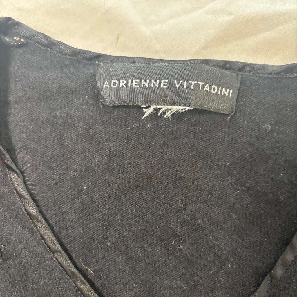 Adrienne Vittadini Black Beaded V-Neck Sweater Medium - Come Sell Nearly Anything