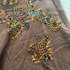 Black Butterfly Womens Brown Embellished Skirt Size 2 Vintage Y2K