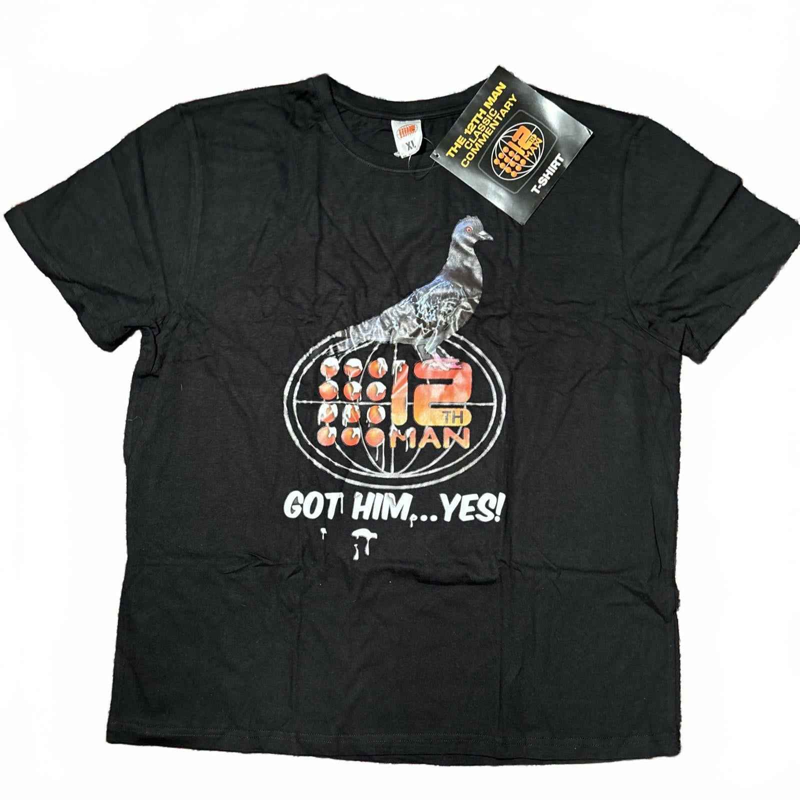 12th Man XL Classic Commentary T-Shirt Black Graphic Tee #12thMan #GraphicTee #T