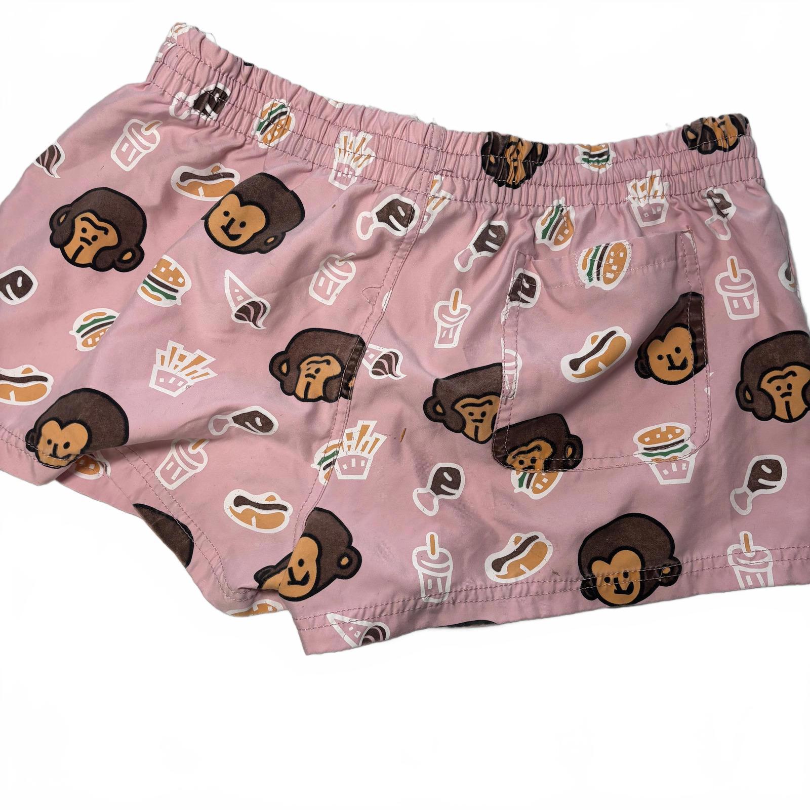 Unisex Kids' Swim Shorts with Fun Monkey and Food Print, Size XL - Come Sell Nearly Anything