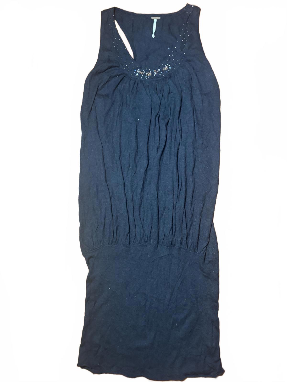 Free People Black Sleeveless Dress with Embellished Neckline - Come Sell Nearly Anything