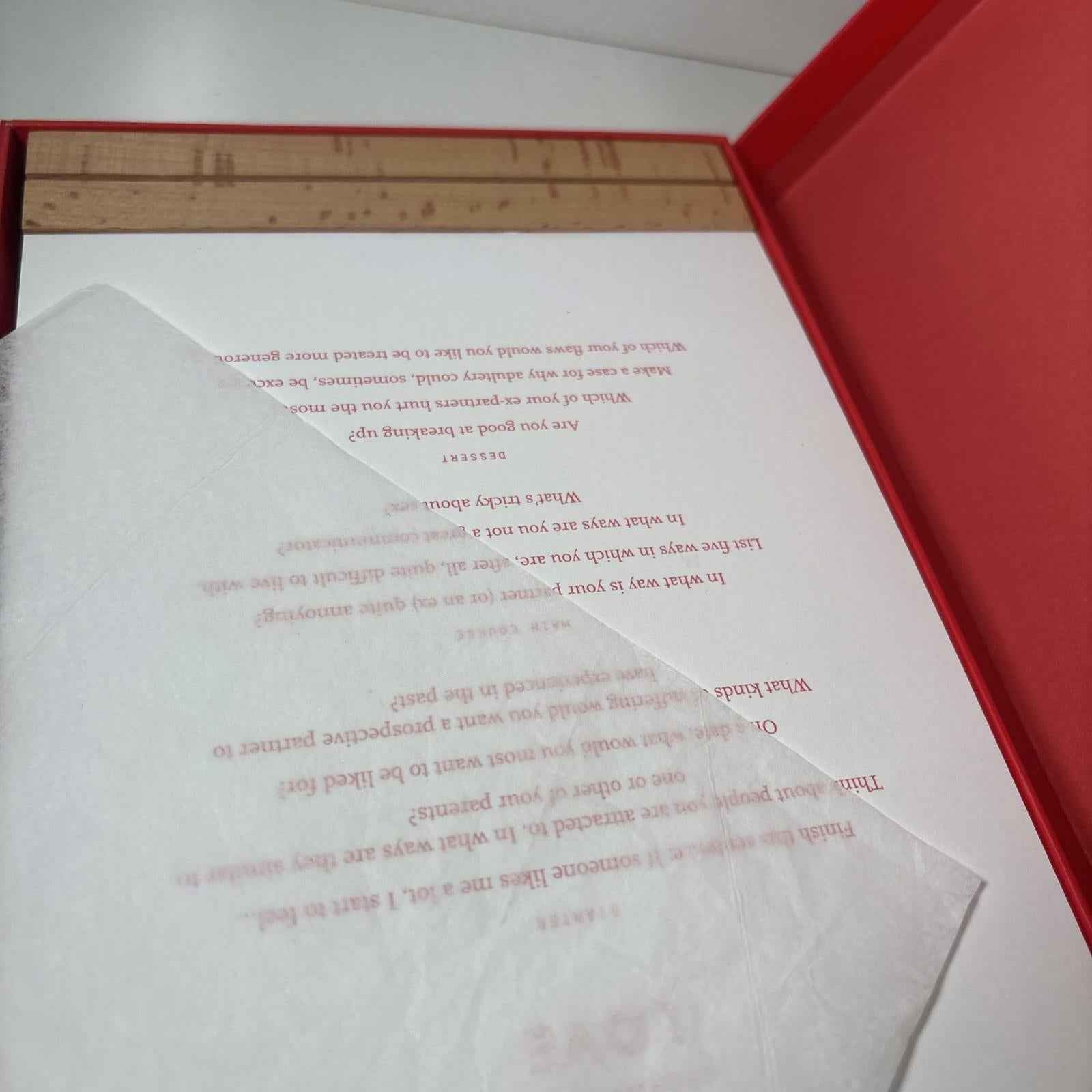 The School Of Life Conversation Menus Revealing Questions Topics w/ Wooden Stand