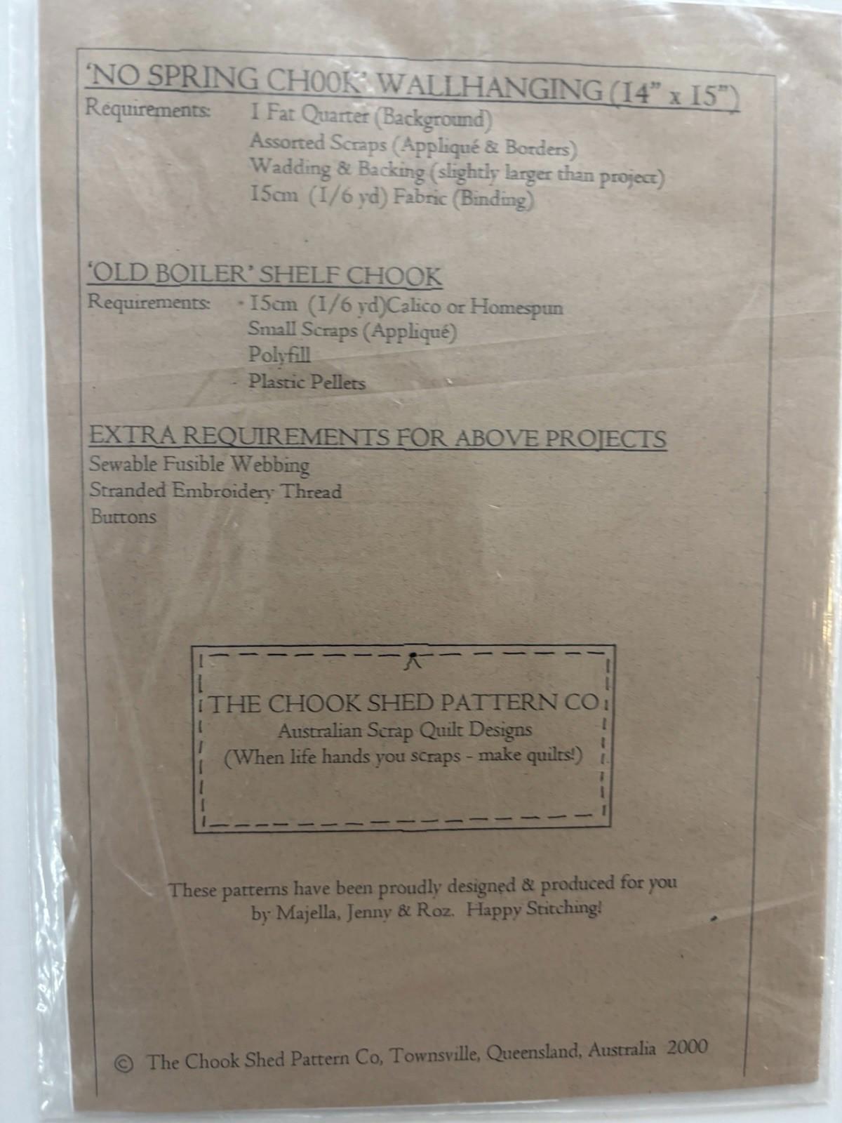 The Chook Shed - Old Boiler - Patchwork Wall Hanger Sew Pattern Vintage Craft - Come Sell Nearly Anything