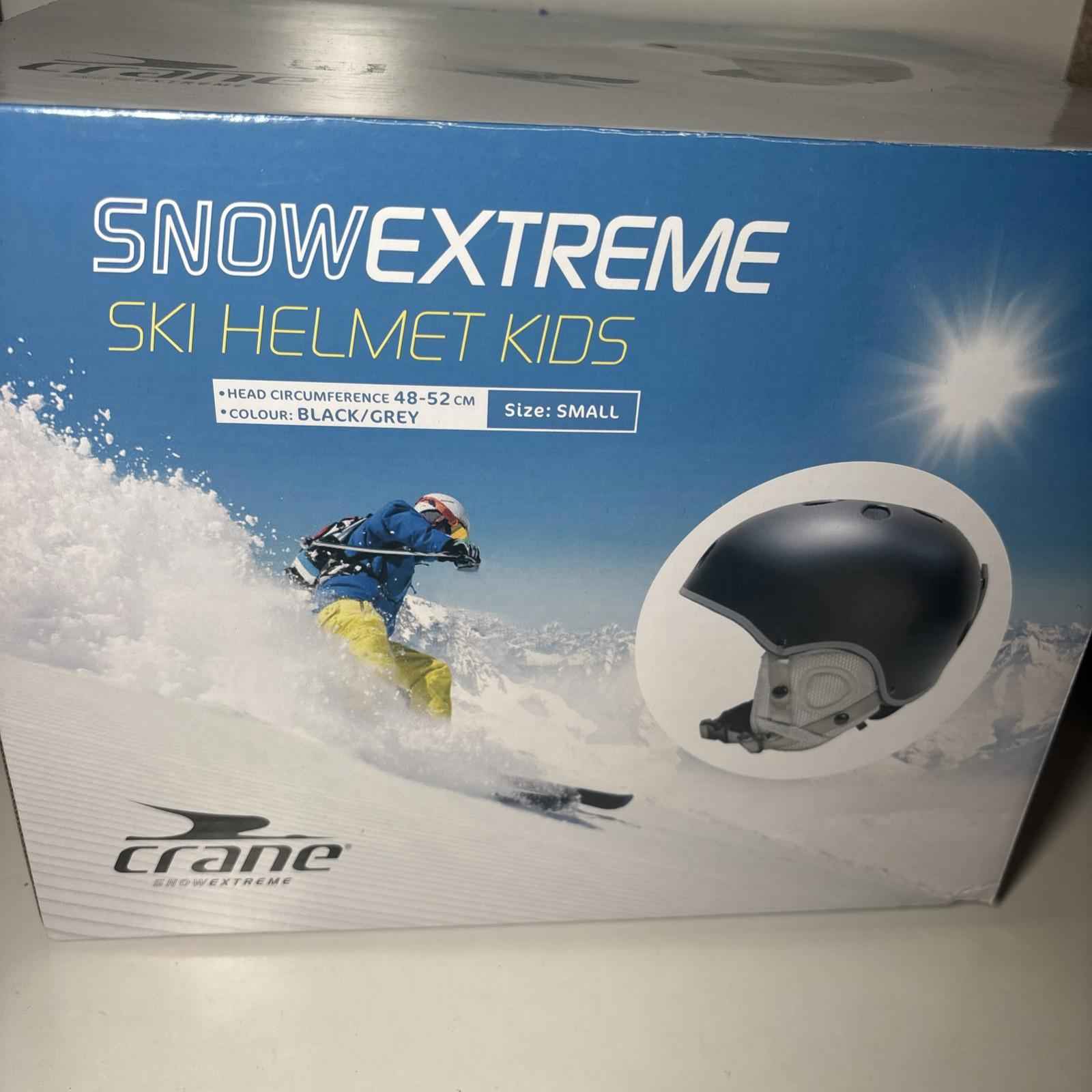 Crane SnowExtreme Ski Helmet Kids Size Small Black/Grey 48-52cm
