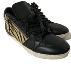 Kaysi White Leather Sneaker / Boots Black Leather Zebra Fur New Size 8. - Come Sell Nearly Anything