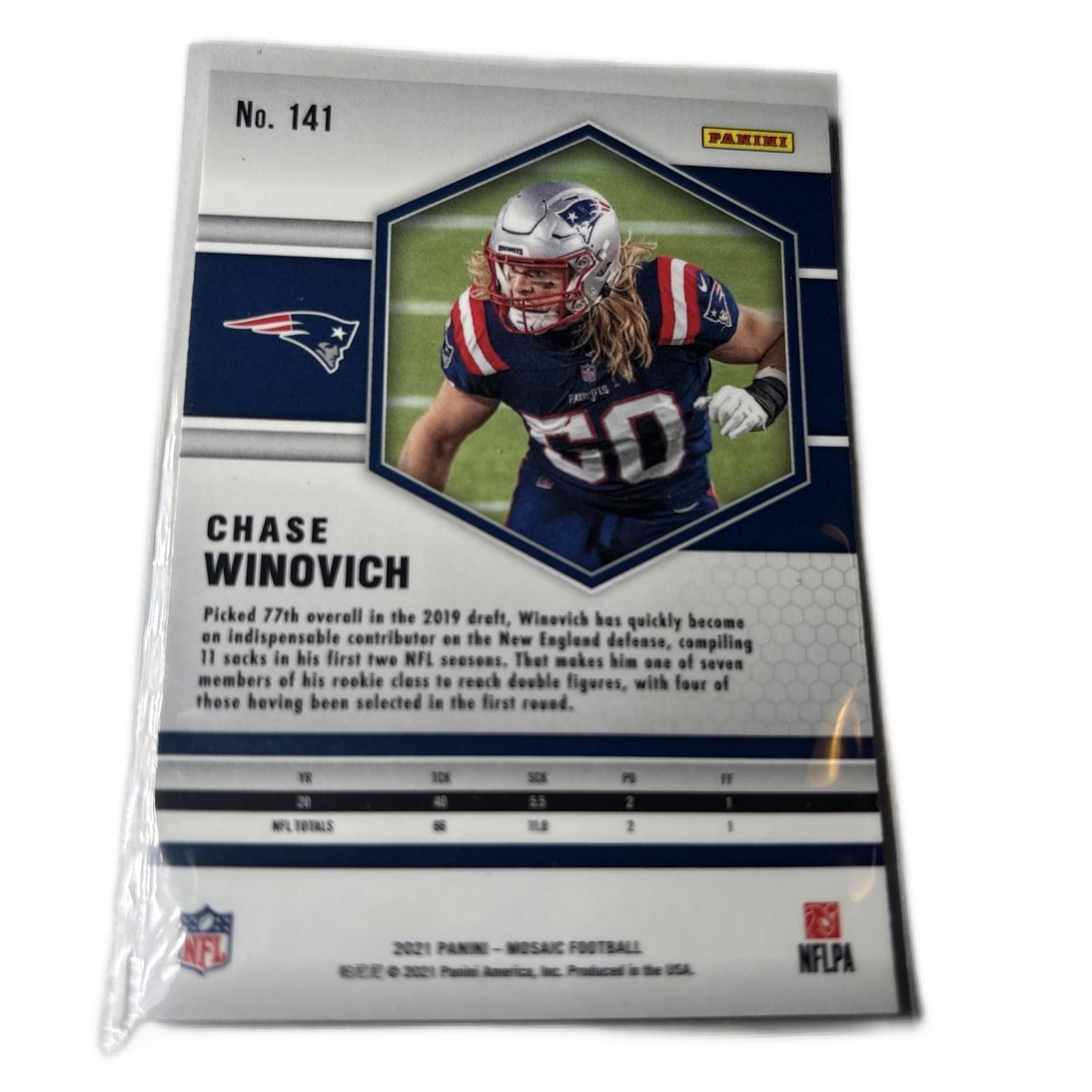 2021 Panini Mosaic Football #141 Chase Winovich New England Patriots