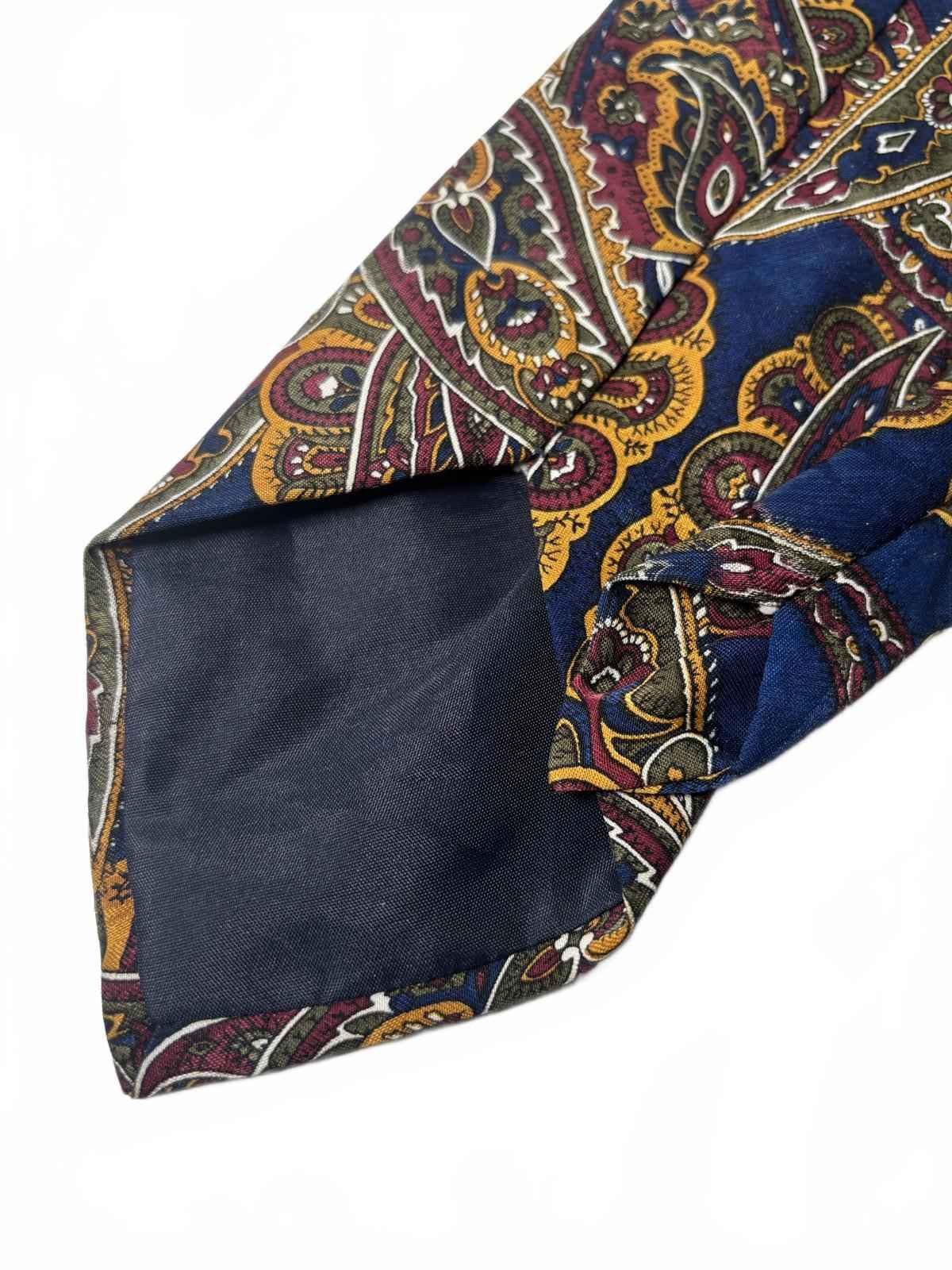 Friendly Armies Men's Paisley Silk Tie - Classic Navy, Burgundy, Mustard