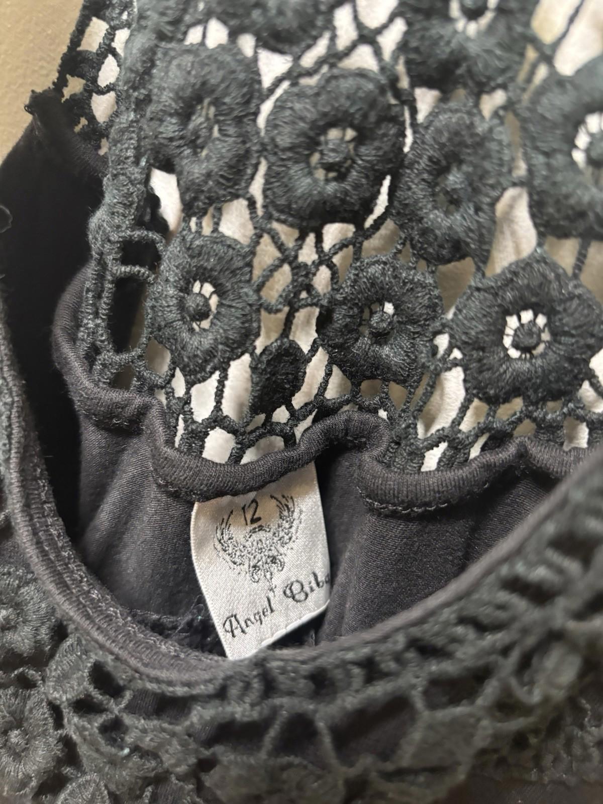 Angel Biba Black Maxi Dress Size 12 Crochet Detail #MaxiDress #AngelBiba #WomensFashion - Come Sell Nearly Anything