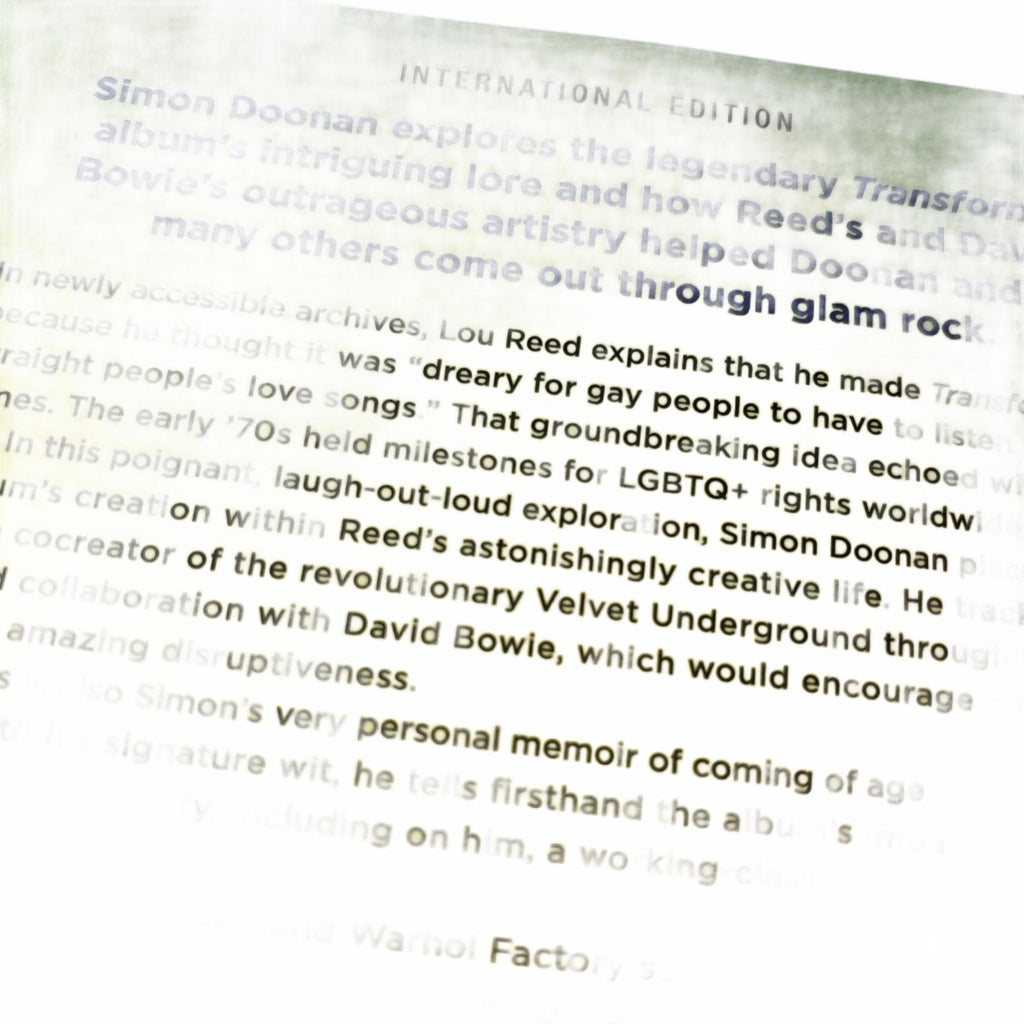 Transformer: A Story of Slitter, Glam Rock and Loving Lou Reed by Simon Doonan - Come Sell Nearly Anything