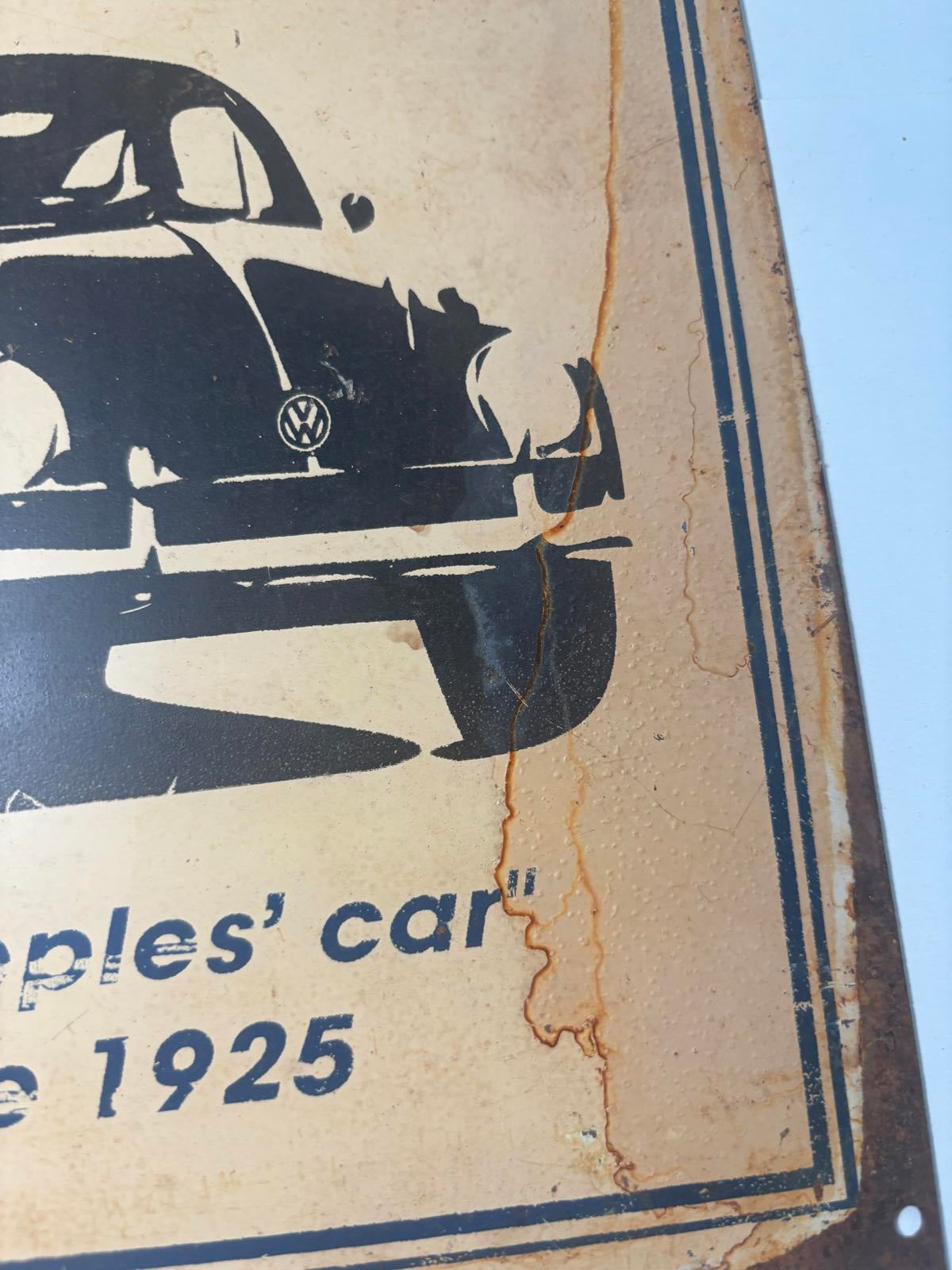 Vintage Volkswagen Metal Sign - Classic Automotive Decor