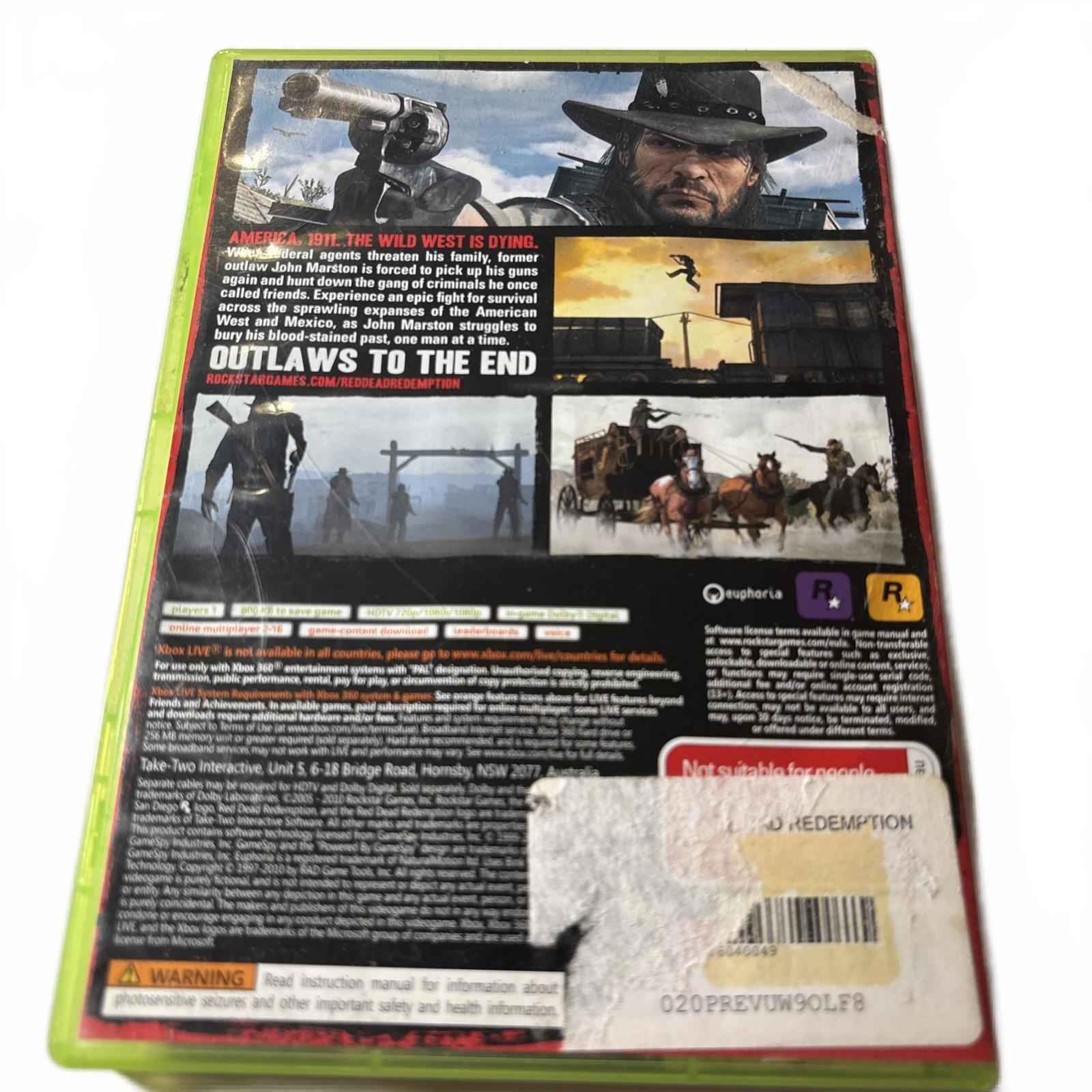 Red Dead Redemption Xbox 360 Game PAL Complrtr With Manual No Map