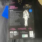 CRANE Ladies Ski Snow Snowboarding Suit Size L BNWT Black Faux Fur Trim H1