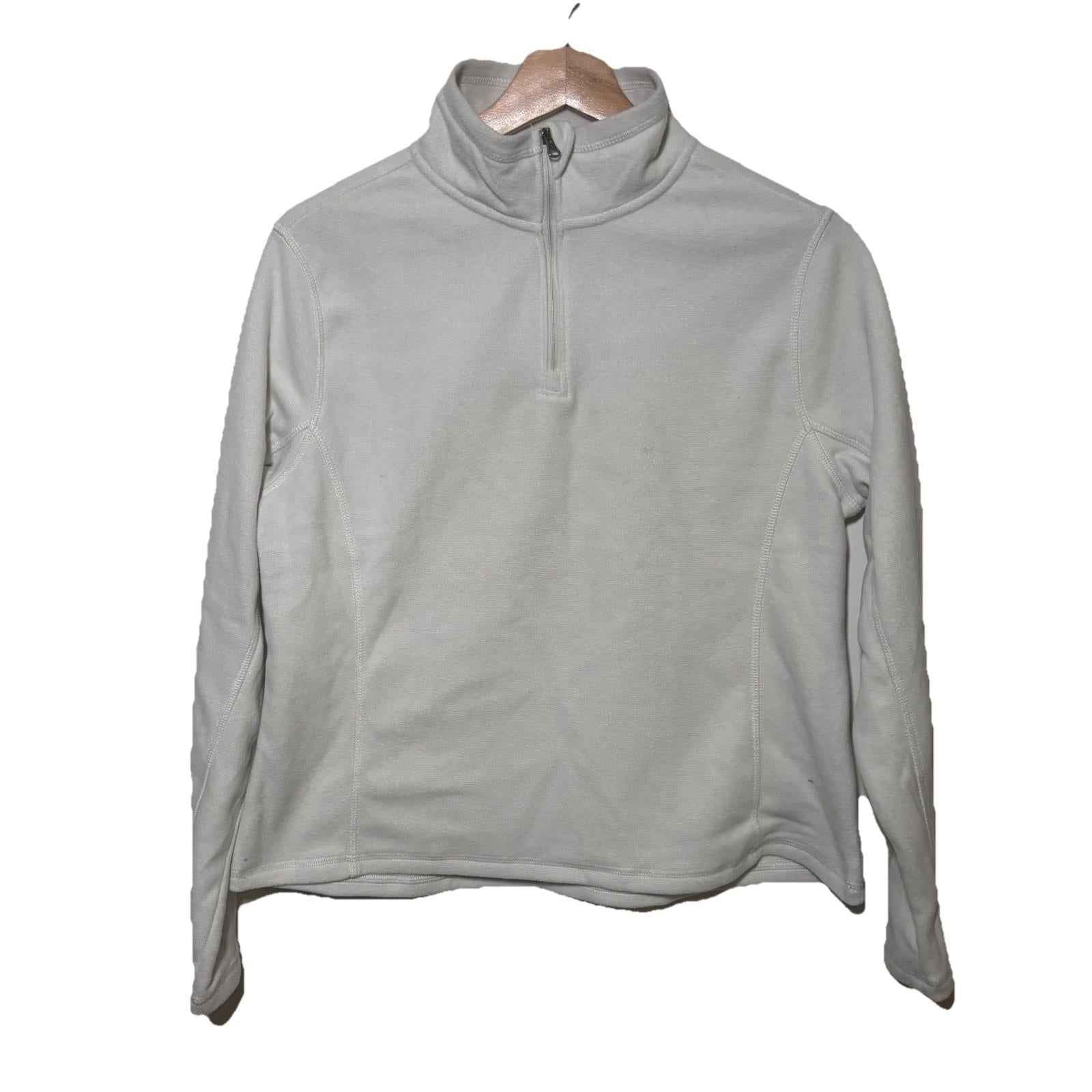 Crane Womens Large Full Zip Jacket white Heather Merino Wool Blend BNWT