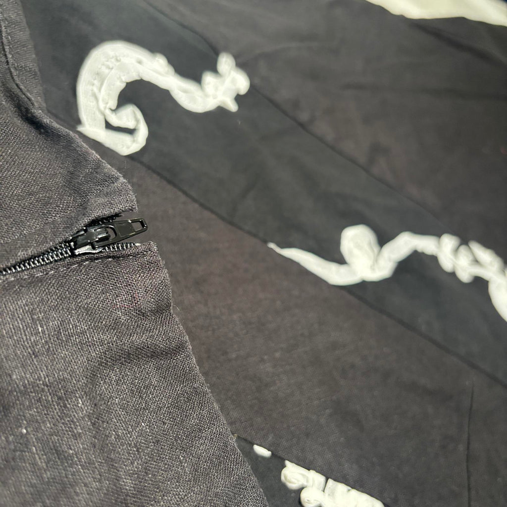 Country Belle Women's Black Linen Cotton Skirt Size 16 Vintage Style