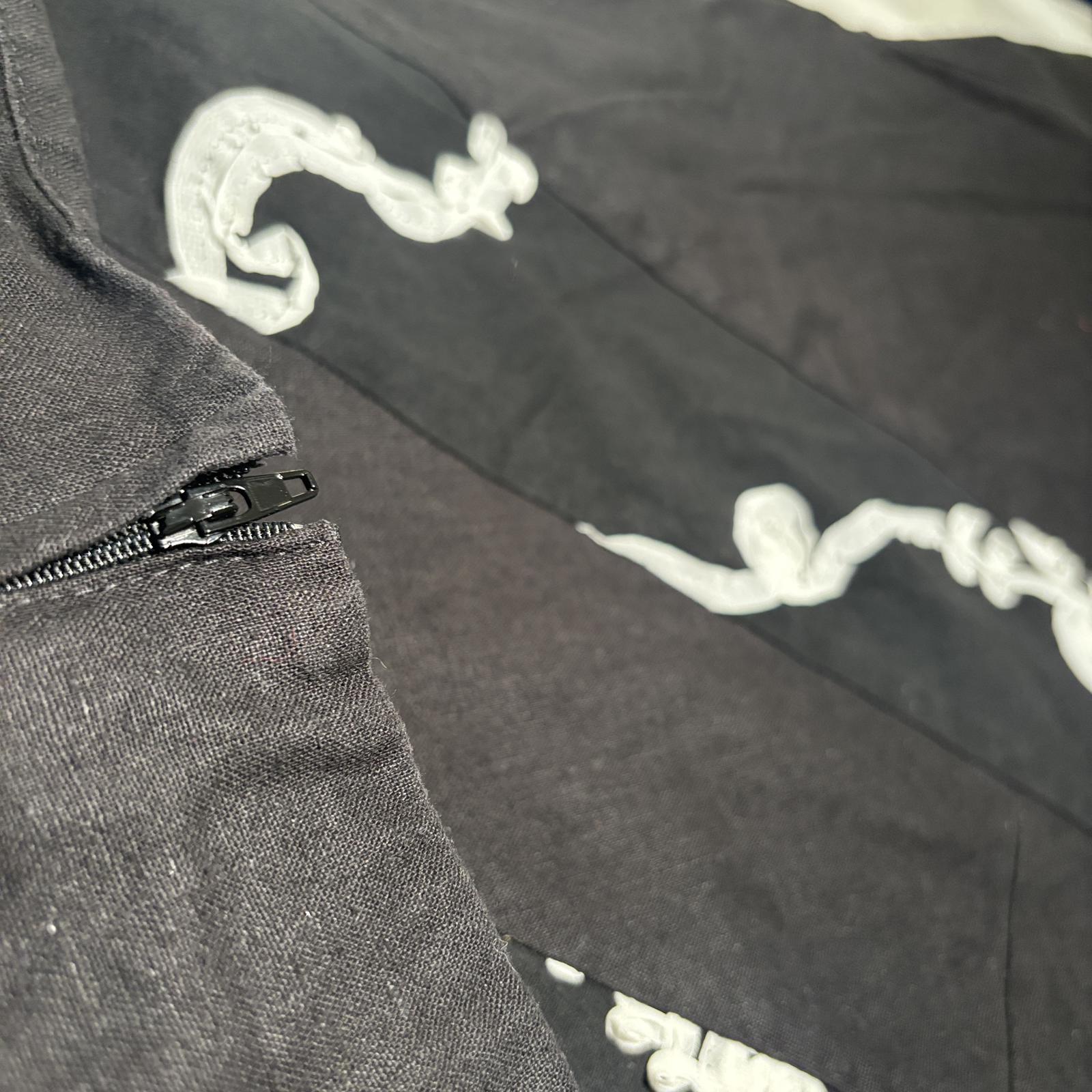 Country Belle Women's Black Linen Cotton Skirt Size 16 Vintage Style