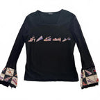 Kariha Women's Long Sleeve Top Size 12 Black Embellished - Come Sell Nearly Anything