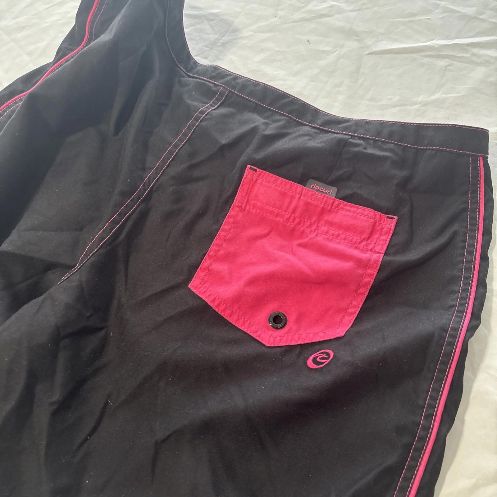 Ripcurl Shorts Women 14 Black (Pink Stitching) Low Rise Board shorts