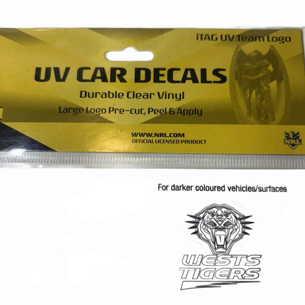 62534 WEST TIGERS WESTS NRL SET OF 5 UV CAR DECAL STICKER STICKERS SHEET ITAG