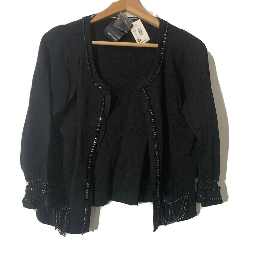 Portmans Womens Black Chain Trim on Black Blazer Size L BNWT RRP $129.95. - Come Sell Nearly Anything