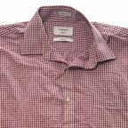 Van Heusen Classic Fit Men's Dress Shirt Size 42 Burgundy Check