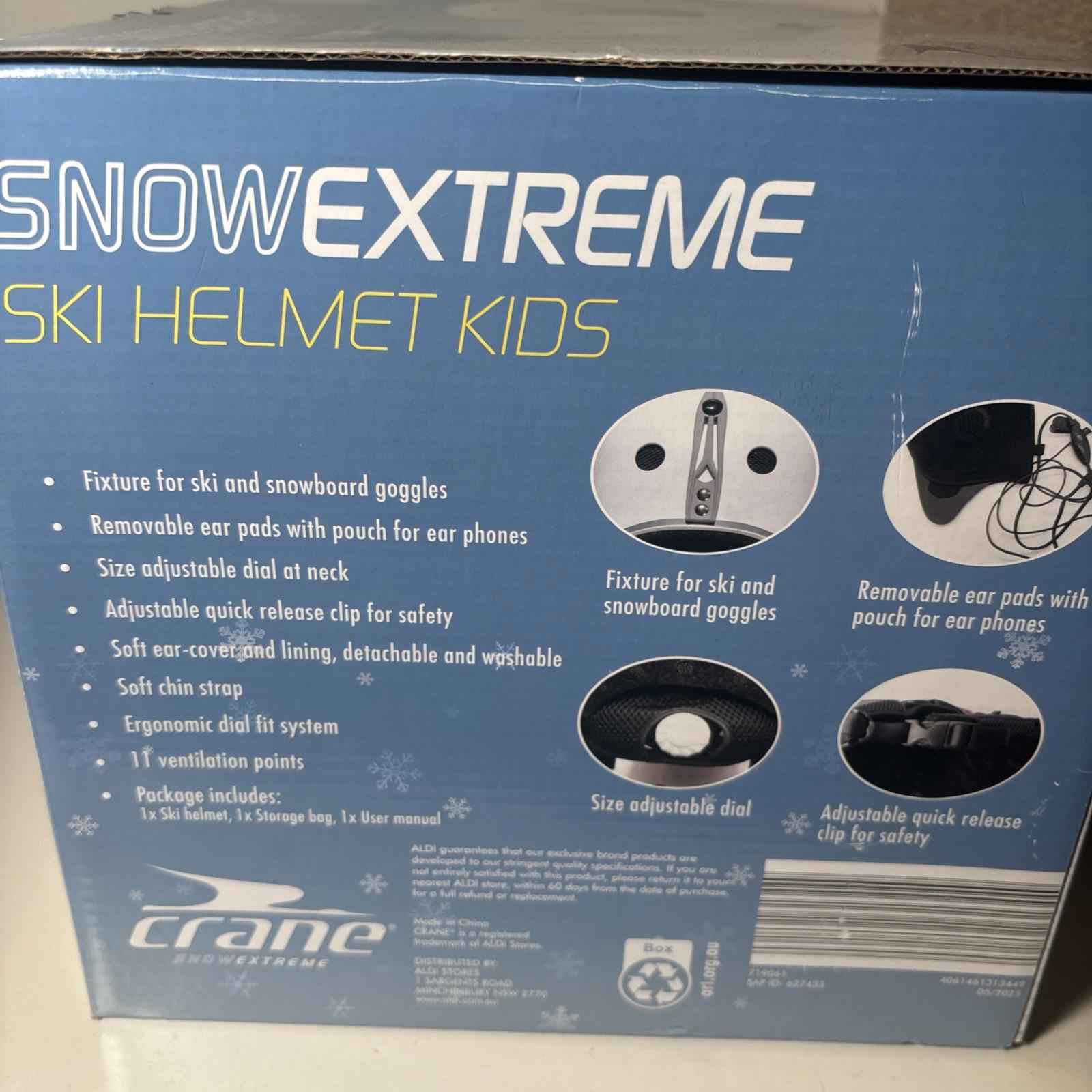 Crane SnowExtreme Ski Helmet Kids Size M White/Grey 52-56cm