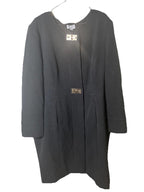 Queenspark Woman Dress Black Gold Buckle 60s Style Size 20 Heavy Lined. - Come Sell Nearly Anything