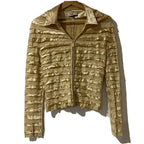 Vintage Sagaie Gold Long Sleeve Jacket With Inlay French - Glam - T5-01 - Come Sell Nearly Anything