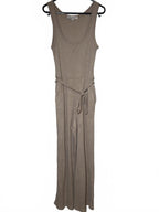 Moukola Beige Ribbed Knit Sleeveless Jumpsuit with Tie Waist, Size 8 - Come Sell Nearly Anything