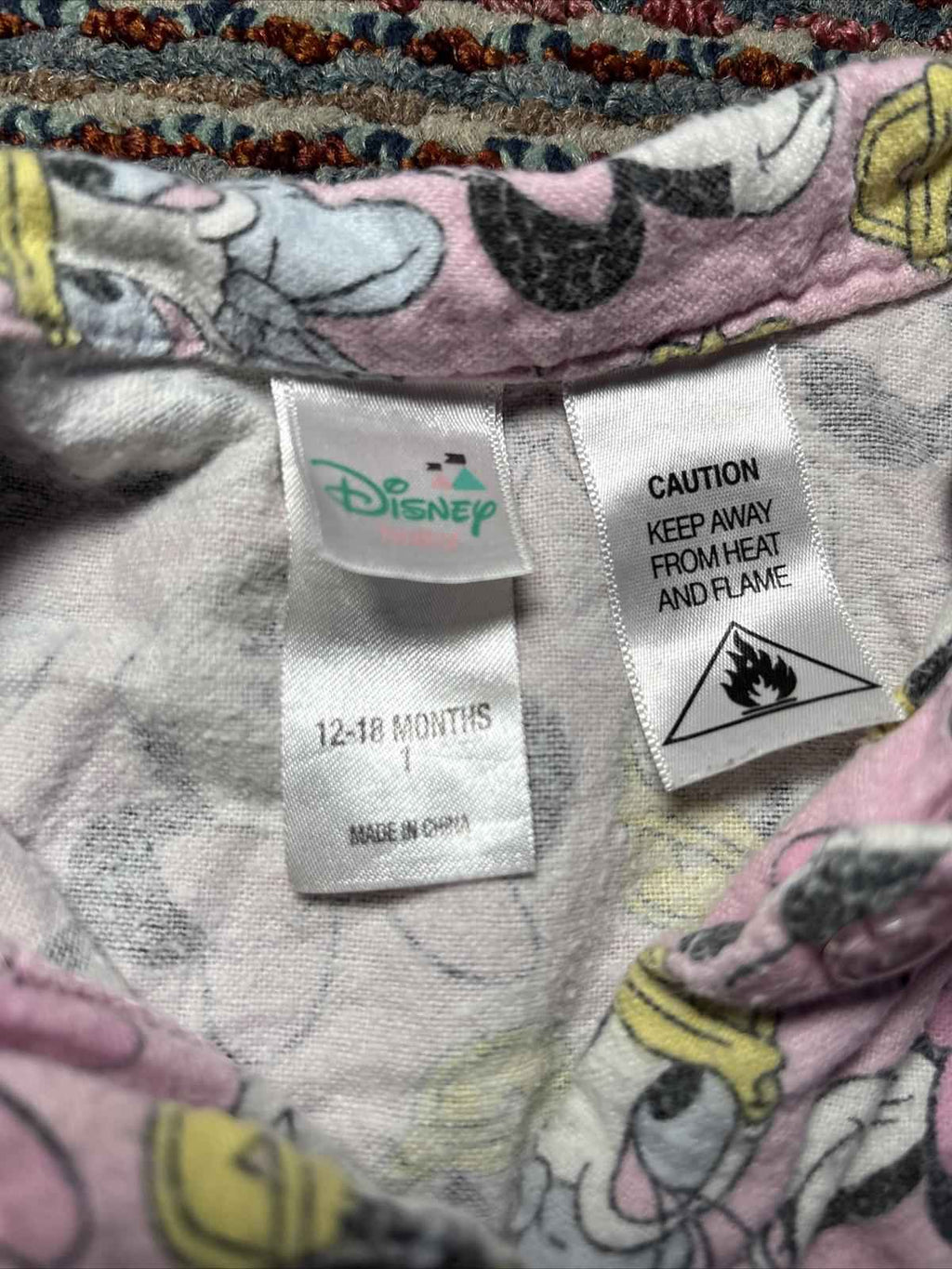 Disney Baby Pajamas 12-18 Months Pink Minnie Mouse & Friends