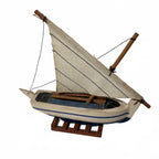 Handmade Wooden Model Boat 19cm x 18cm x 3cm Decorative Sailboat