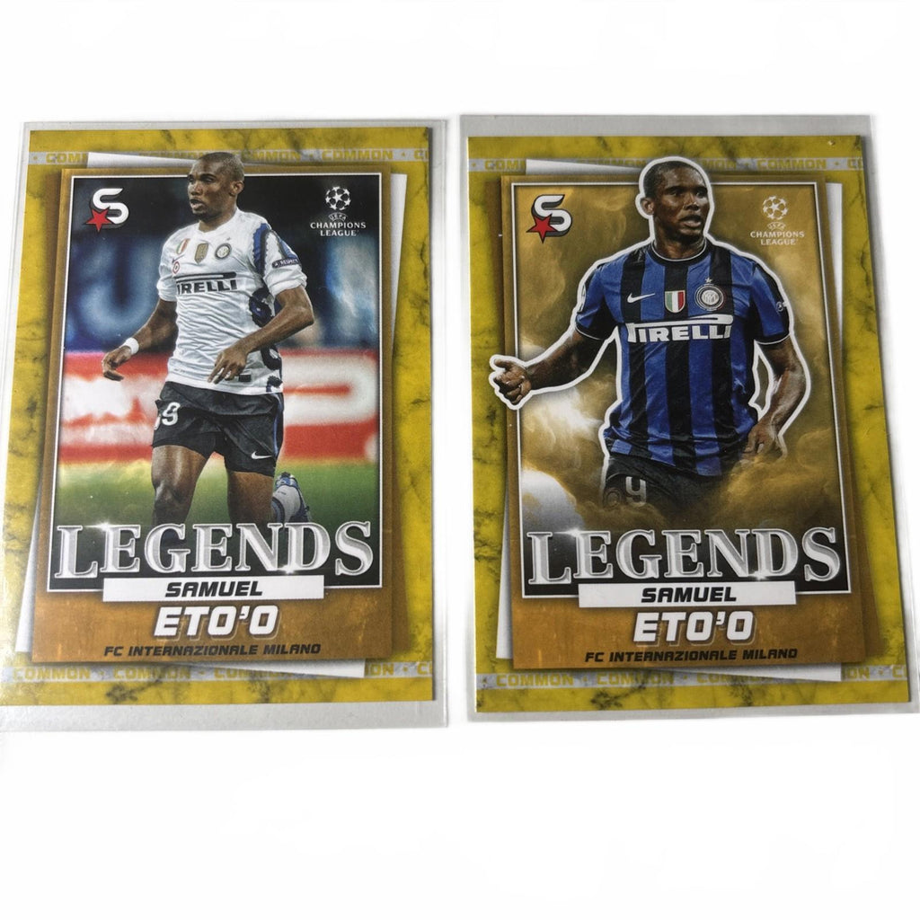 2022-23 Topps UEFA Superstars Samuel Eto'o Common Yellow #200 +  Action Image