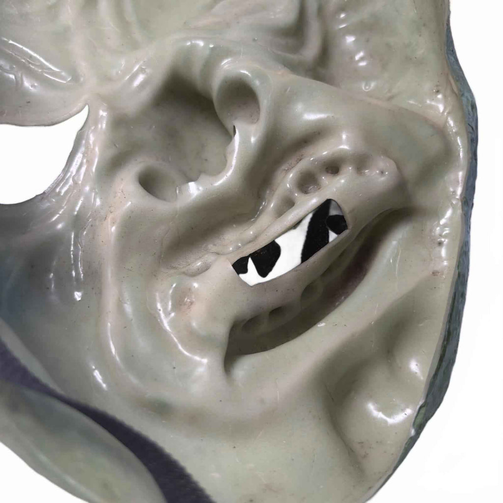 70-80s Green Halloween Witch latex Mask with Detailed Features