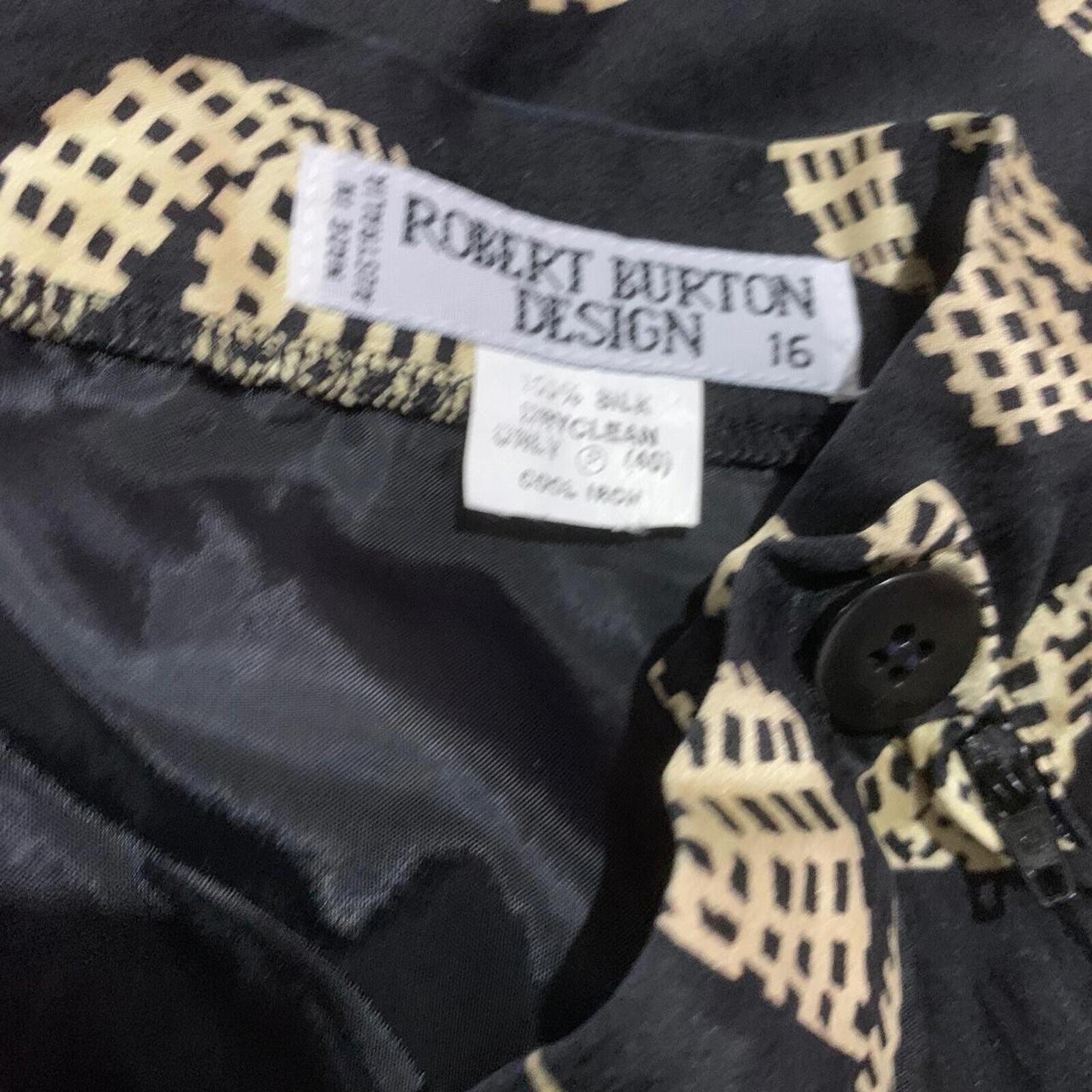 Vintage Robert Burton Size 16 Mini Length Skirt Black & Print W/ Inlay - Come Sell Nearly Anything