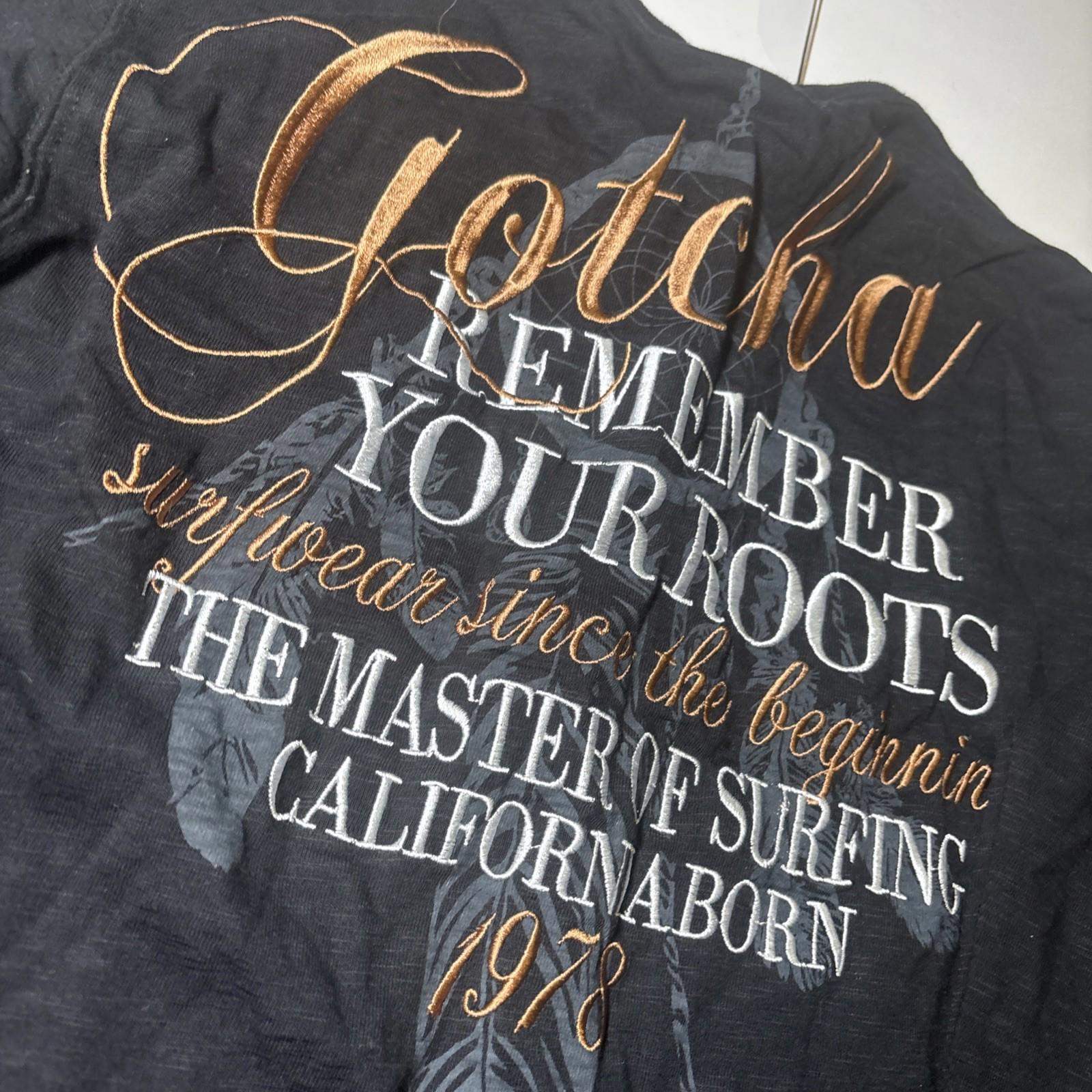 Gotcha Surf  Shirt Black Long Sleeve Embroidered Surf Print California - Come Sell Nearly Anything