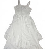 White Smocked Bodice Ruffle Hem Dress Size M - Come Sell Nearly Anything