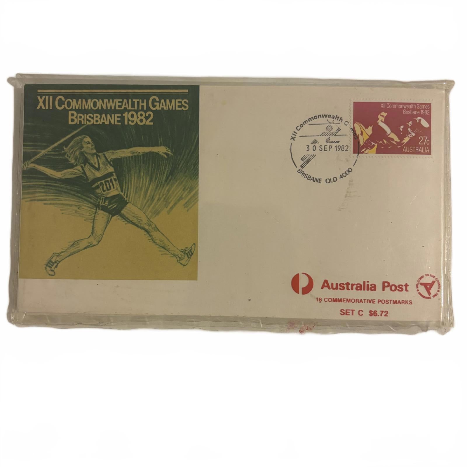 XII Commonwealth Games Brisbane 1982 Commemorative Postmark Stamp Set