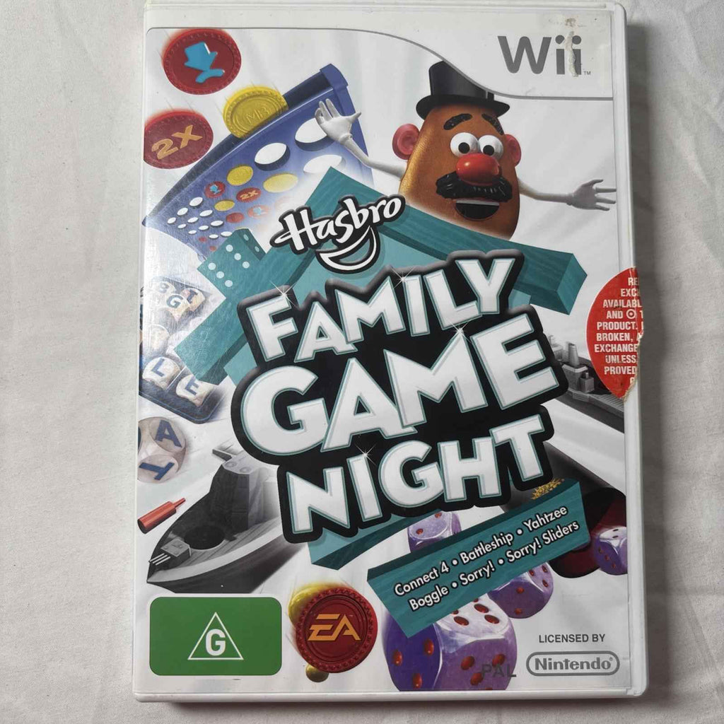 Hasbro Family Game Night + Manual - Nintendo Wii Game Complete