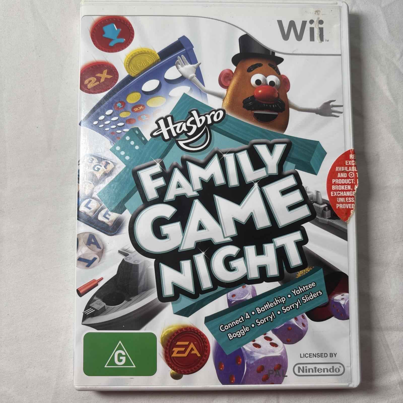 Hasbro Family Game Night + Manual - Nintendo Wii Game Complete