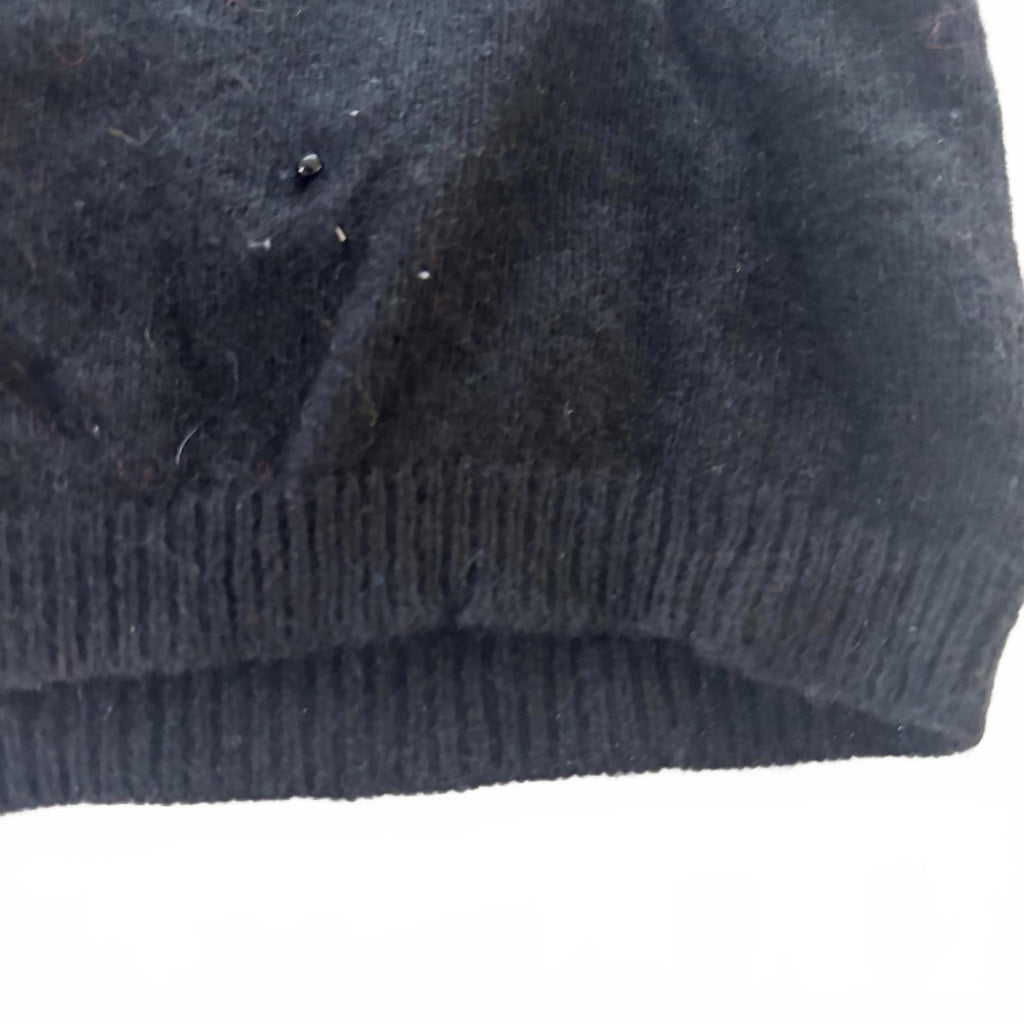 Adrienne Vittadini Black Beaded V-Neck Sweater Medium - Come Sell Nearly Anything