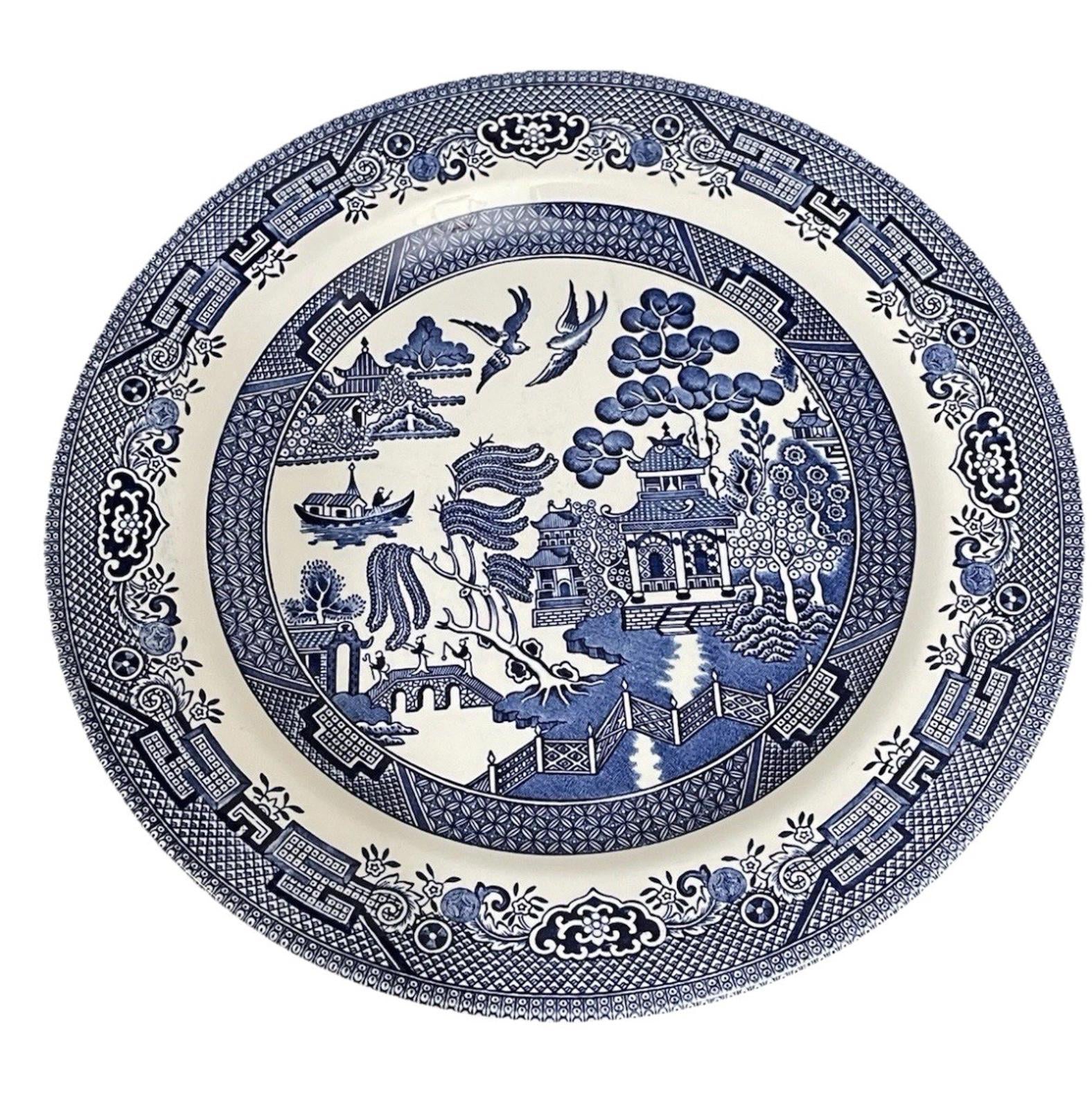 Churchill Blue Willow 10" Dinner Plates Made in Staffordshire England